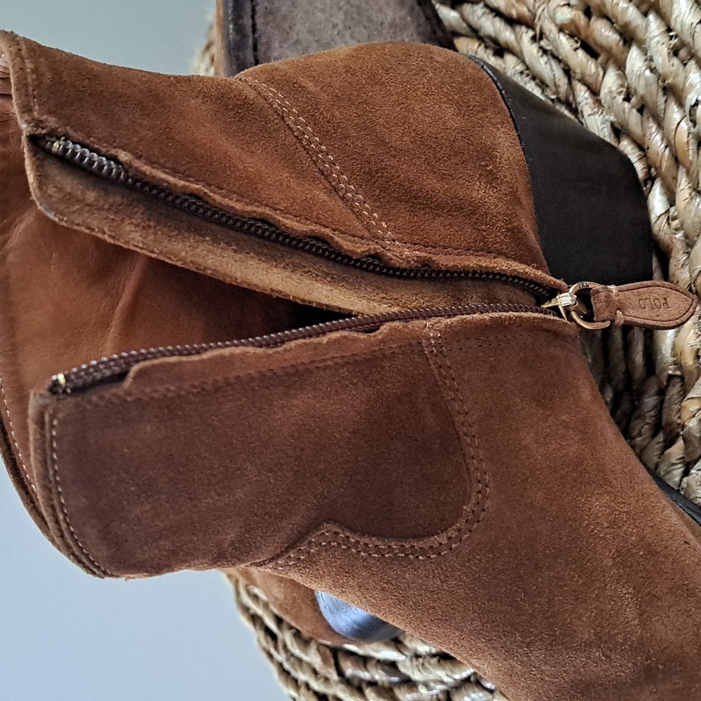 Polo Ralph Lauren Womens Lucille Brown Suede Western Fringe Ankle Booties S-8.5 - Picture 8 of 8